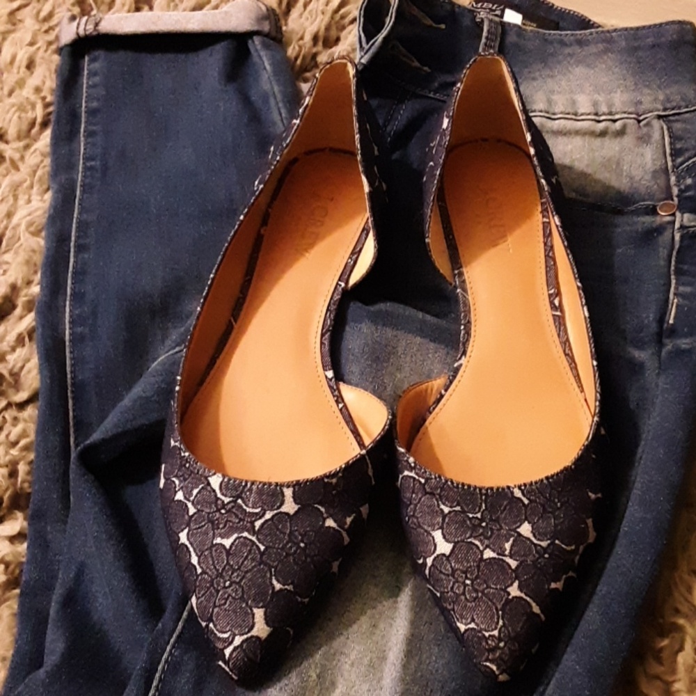 J crew denim flats